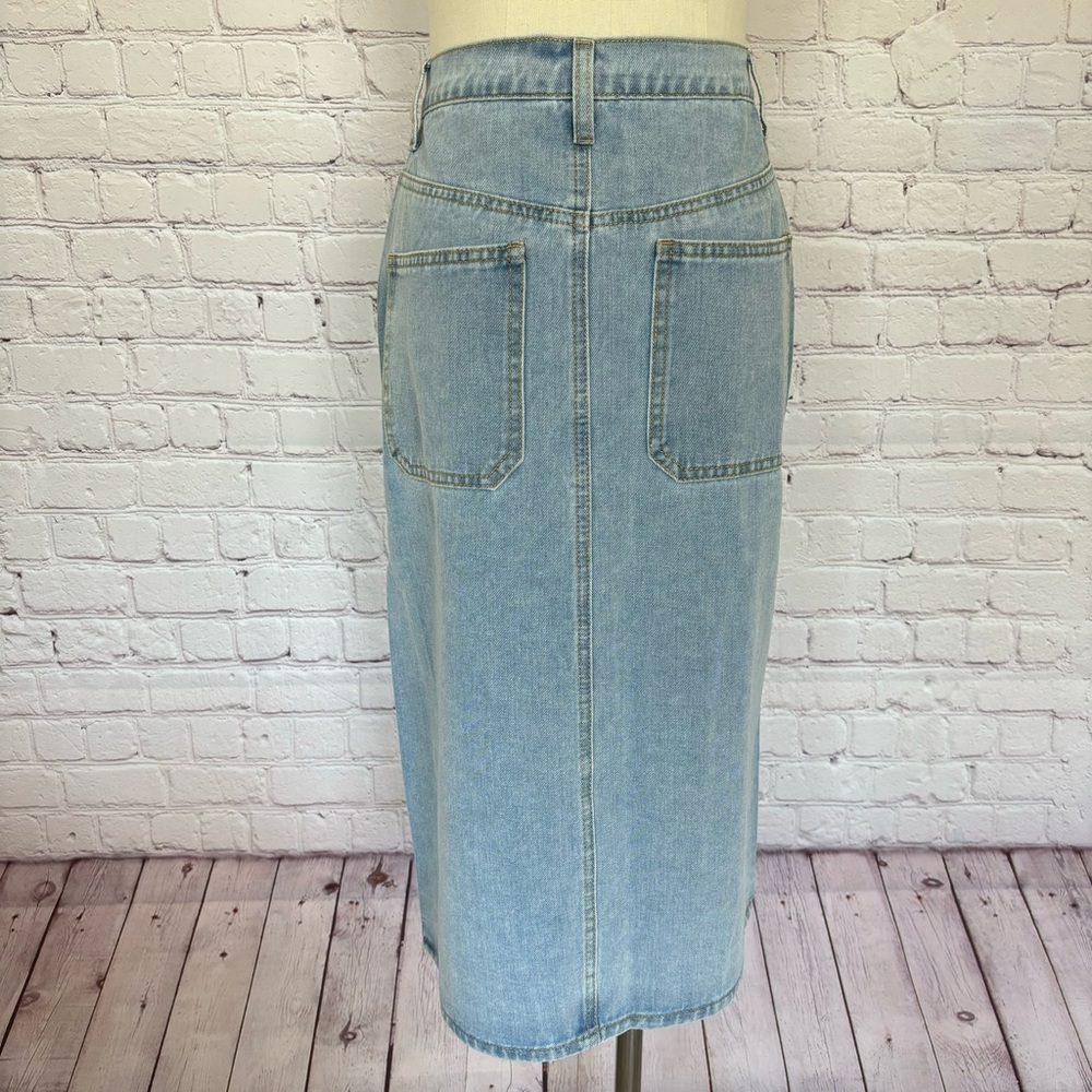 Happily Grey Classic Midi Denim Pencil Skirt --Sz 5/26 - Picture 8 of 15